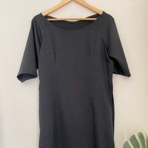 Black Chiffon Traditional Vintage Vietnamese Ao Dai Top with High Double Slit